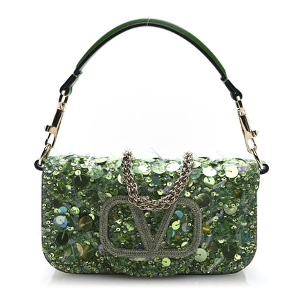 Valentino Garavani Sequin Crystal Vlogo Embroidered Small Loco Shoulder Bag Multicolor 1 of 9