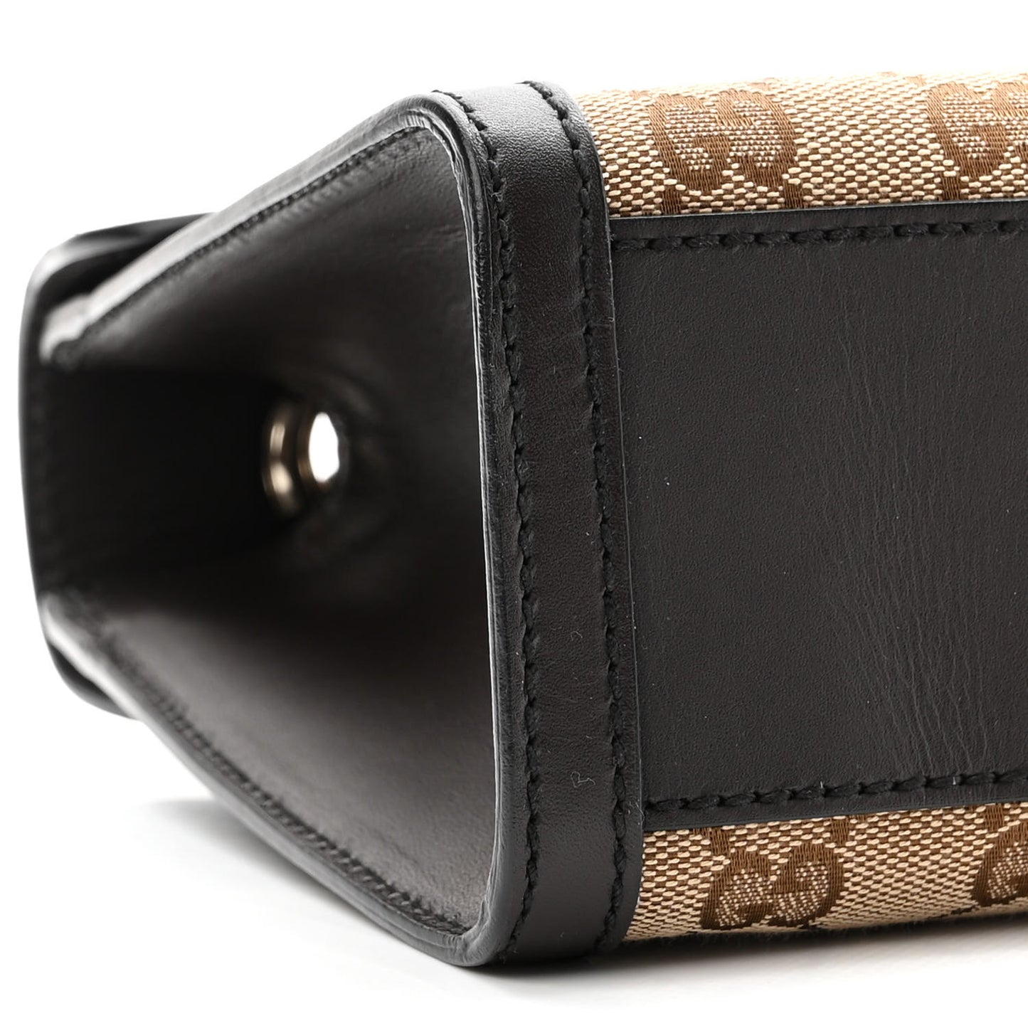 Monogram Margaux Calfskin Medium Emily Chain Shoulder Bag Beige Ebony Cocoa