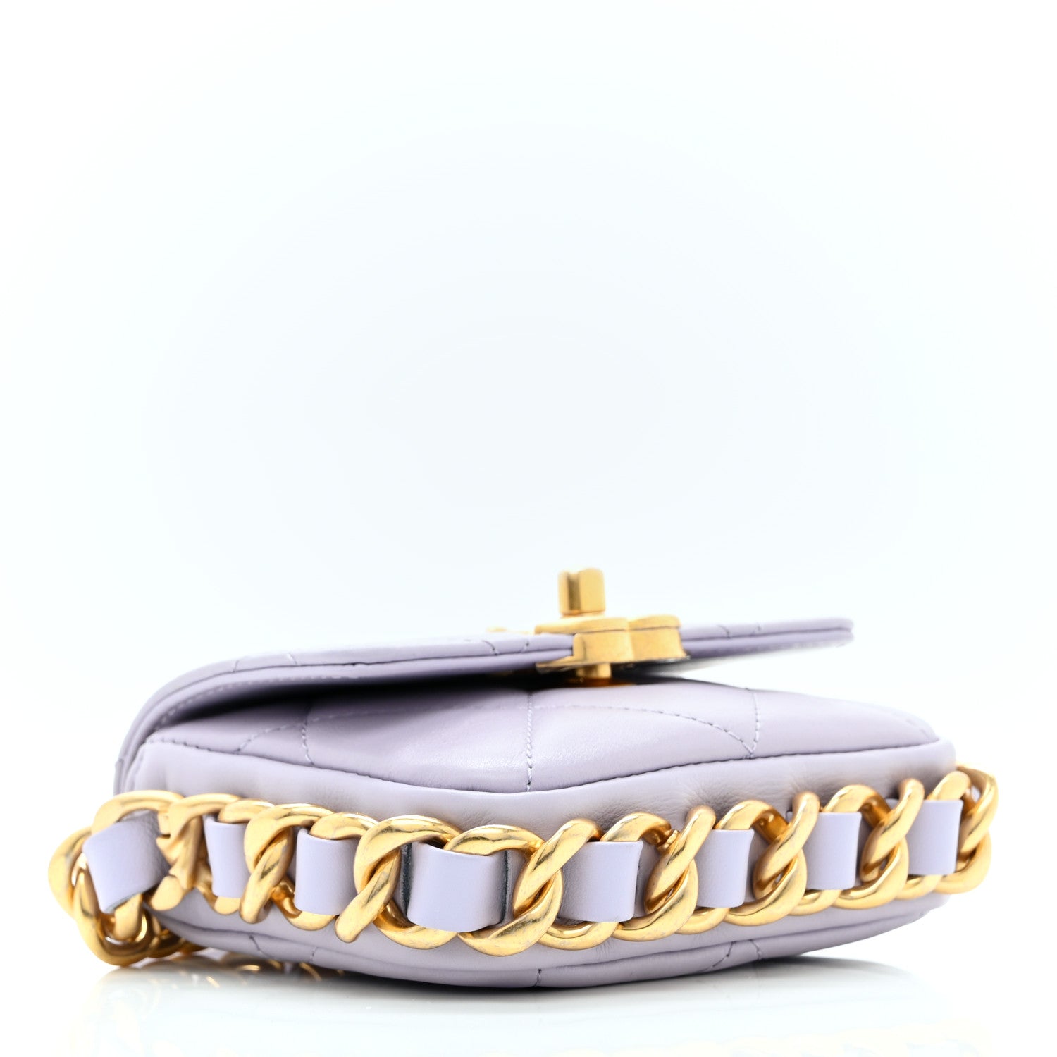 Chanel Calfskin Quilted Mini Framing Chain Bag Light Purple 4 of 10