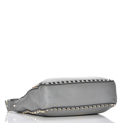 Valentino Garavani Pebbled Calfskin Small Rockstud Flip-Lock Messenger Bag Light Stone 4 of 14