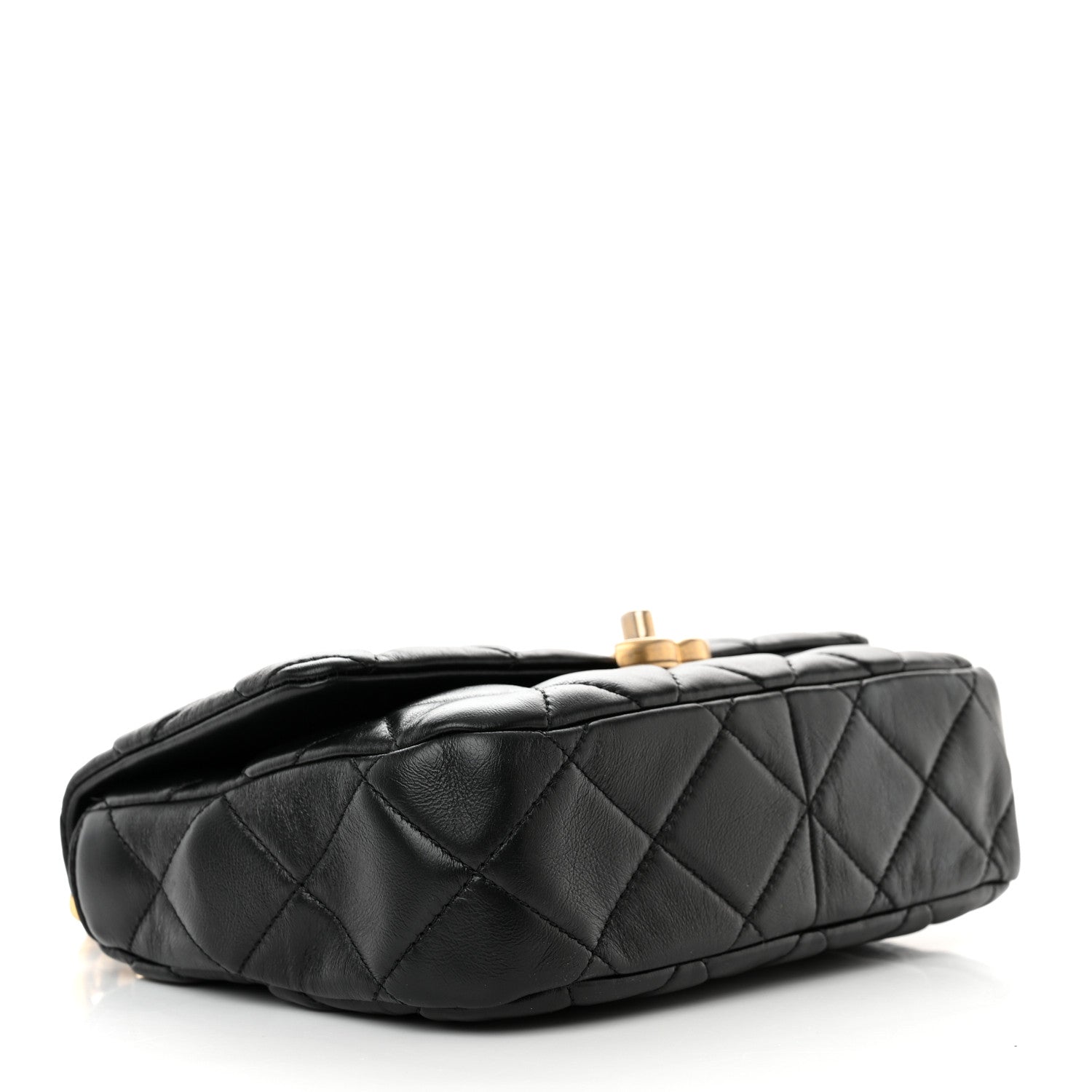 Chanel Lambskin Quilted Small Lacquered Chain Flap Black 4 of 10