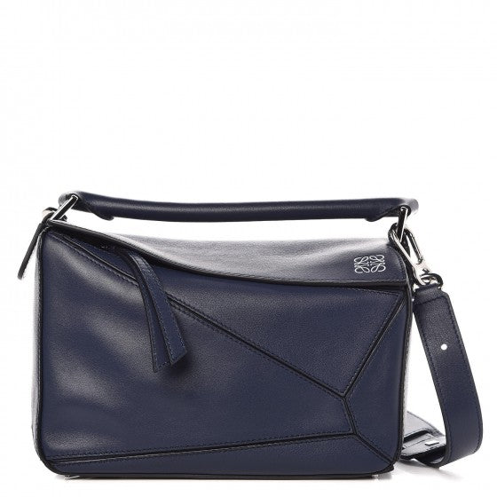 Calfskin Small Puzzle Bag Navy
