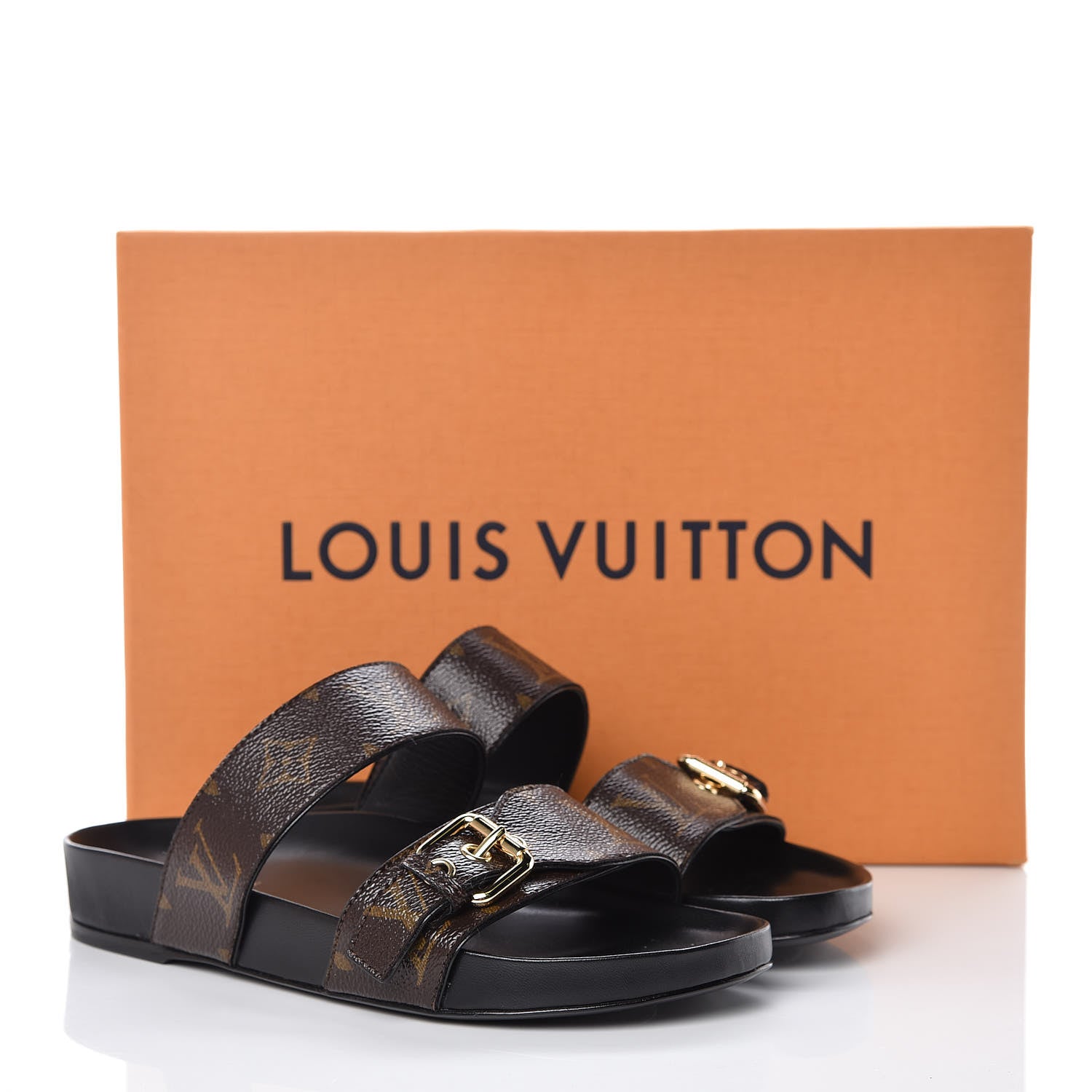 Louis Vuitton Monogram Bom Dia Mule Sandals 36 Black 10 of 10