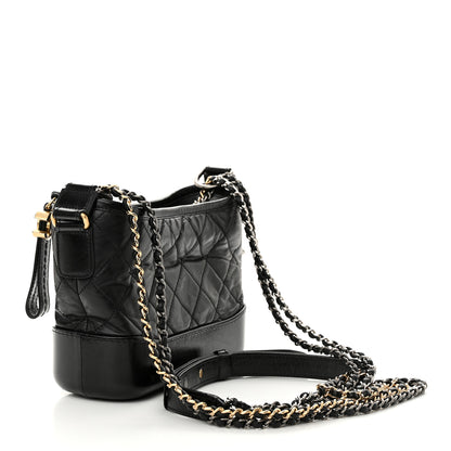 Chanel Aged Calfskin Quilted Small Gabrielle Hobo Black 3 of 10