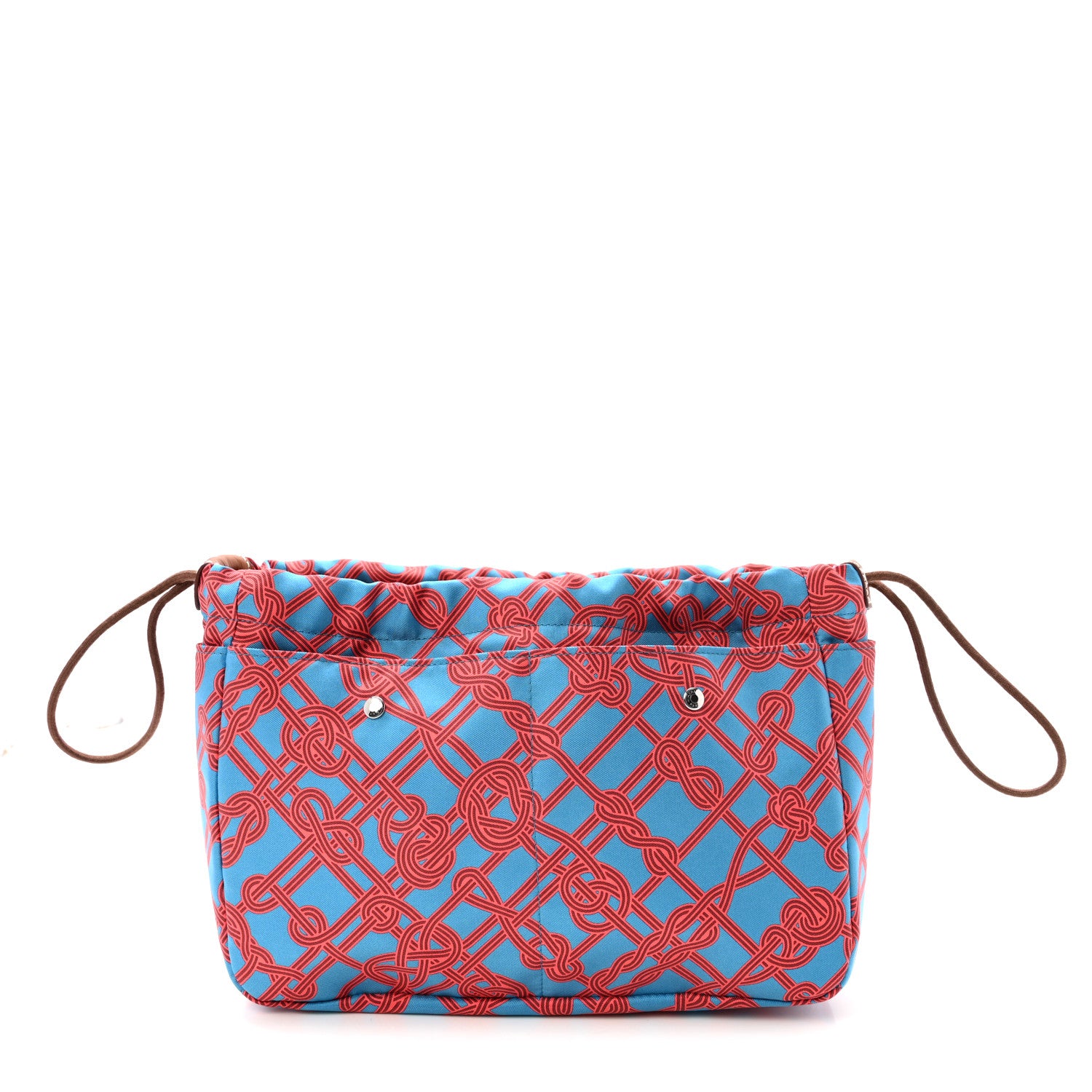 Hermes Silk Barenia Noeud Marin Fourbi 25 MM Pouch Rouge de Coeur Fauve 1 of 7