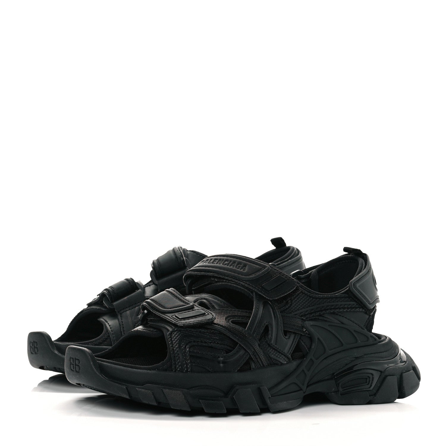 Balenciaga Neoprene Rubber Womens Track Sandals 37 Black 3 of 8