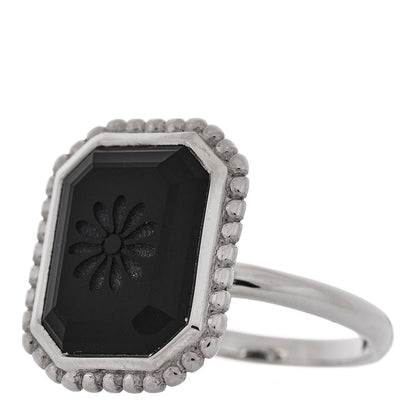 Tiffany Sterling Silver Black Onyx Ziegfeld Daisy Ring 55 7.25 3 of 6