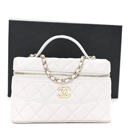 Chanel Caviar Quilted Trendy Handle Slim Vanity Light Grey 11 of 11