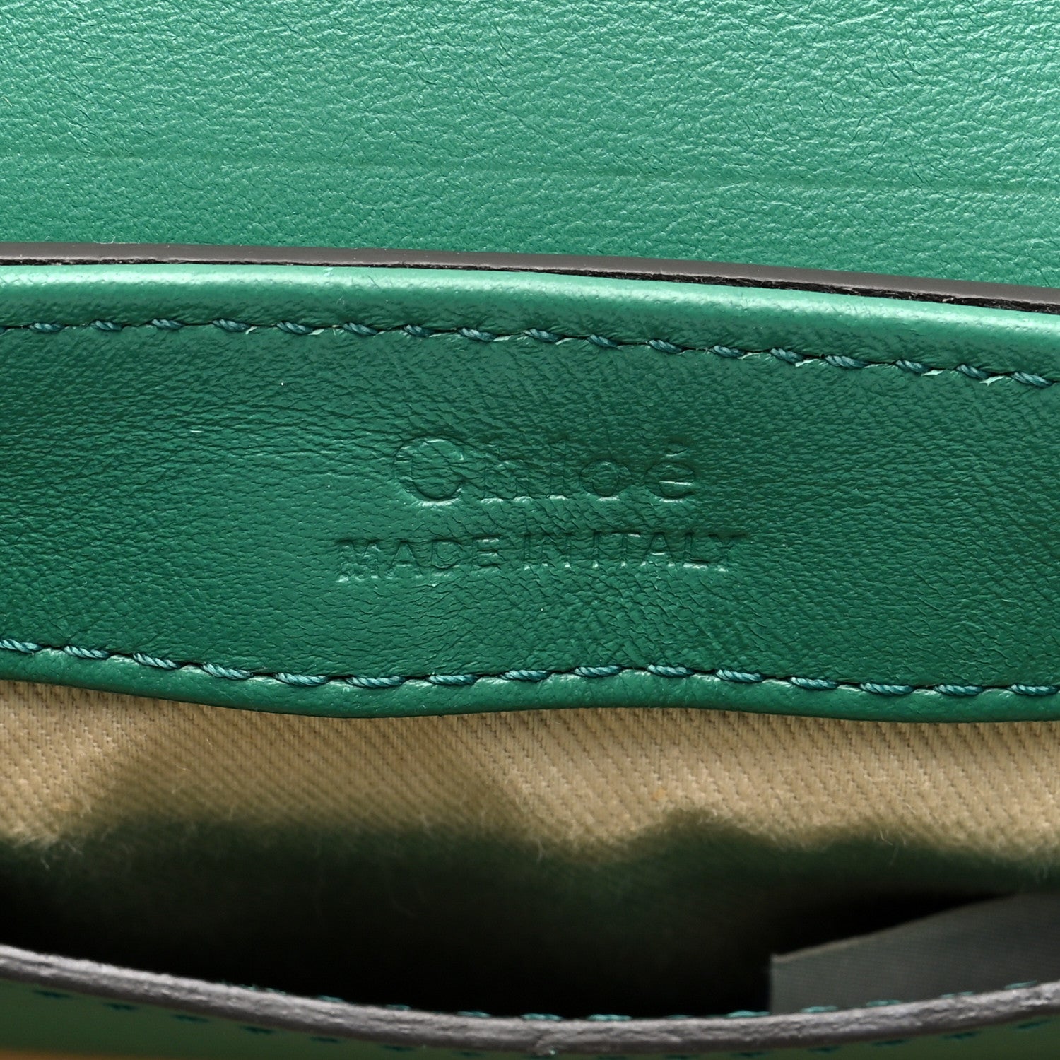Chloe Calfskin Crocodile Embossed Mini C Double Carry Woodsy Green 6 of 9