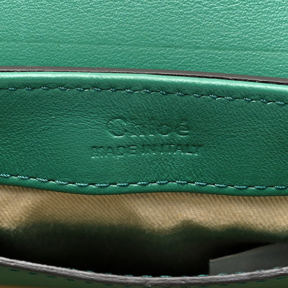Chloe Calfskin Crocodile Embossed Mini C Double Carry Woodsy Green 6 of 9