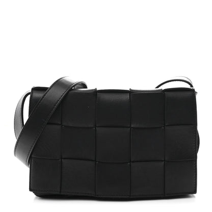 Bottega Veneta Lambskin Maxi Intrecciato Cassette Crossbody Bag Black 1 of 10