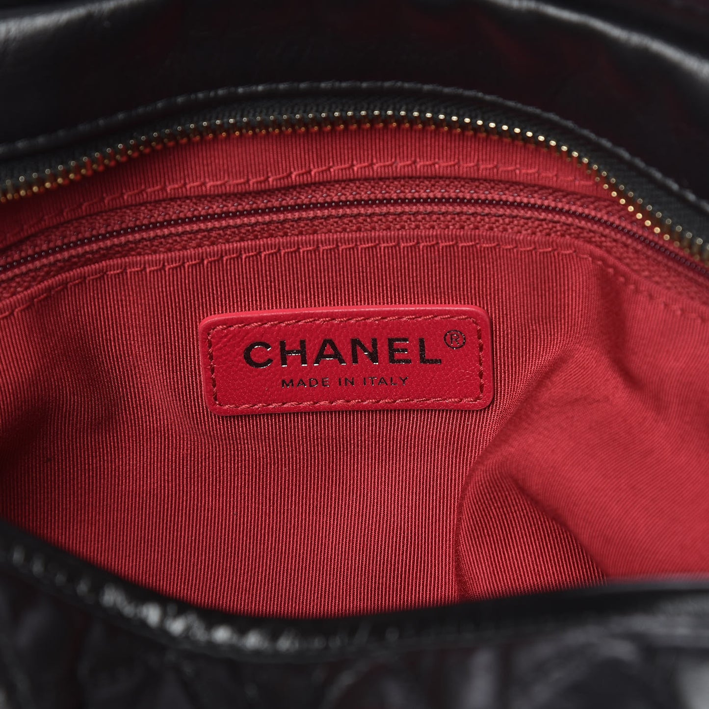 Aged Calfskin Quilted Large Gabrielle Hobo Black