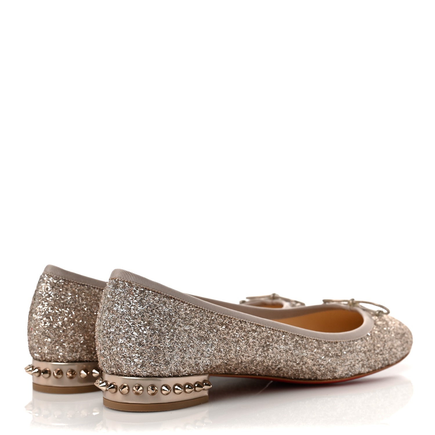 Christian Louboutin Glitter La Massine Flat 41.5 Perle 4 of 8