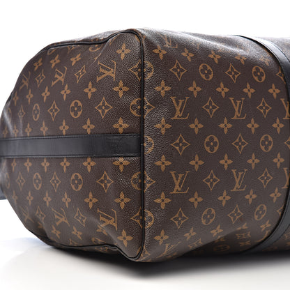 Louis Vuitton Monogram Macassar Keepall Bandouliere 55 8 of 10