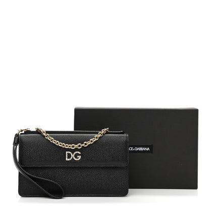 Dolce & Gabbana Dauphine Embellished Logo Chain Pouch Black 8 of 8