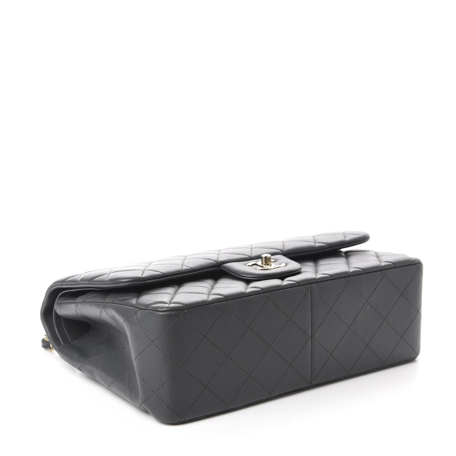 Chanel Lambskin Quilted Jumbo Double Flap Dark Grey 4 of 15