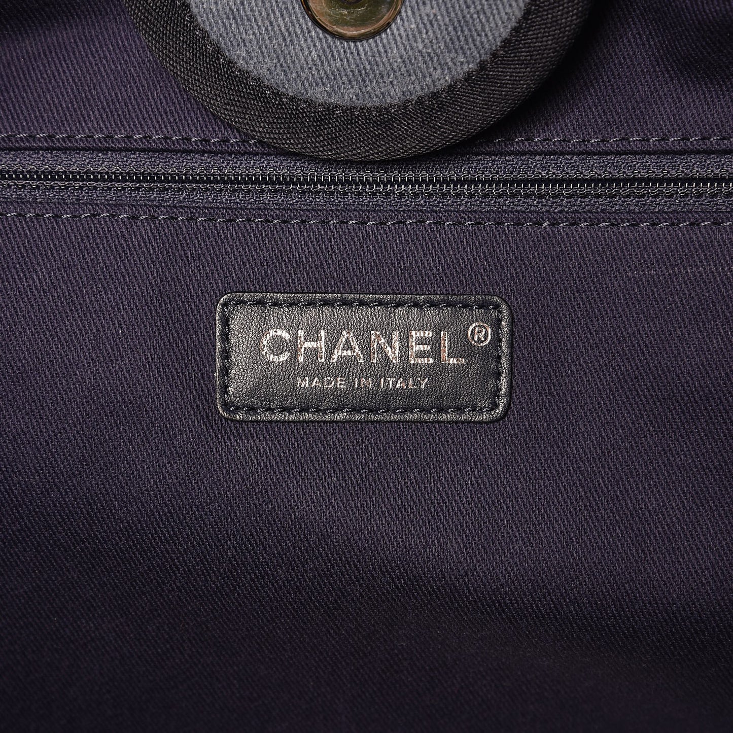 Canvas Sequin Large Deauville Tote Navy