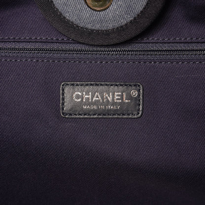 Chanel Canvas Sequin Large Deauville Tote Navy 5 of 7