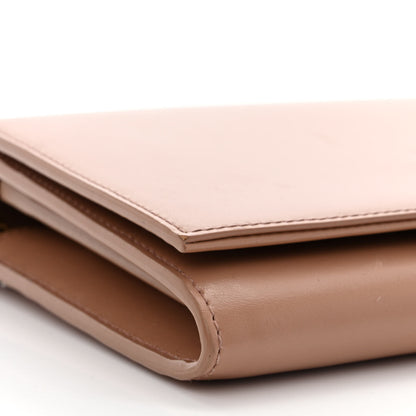 Saint Laurent Glossy Calfskin Monogram Chain Wallet Dark Beige 9 of 12