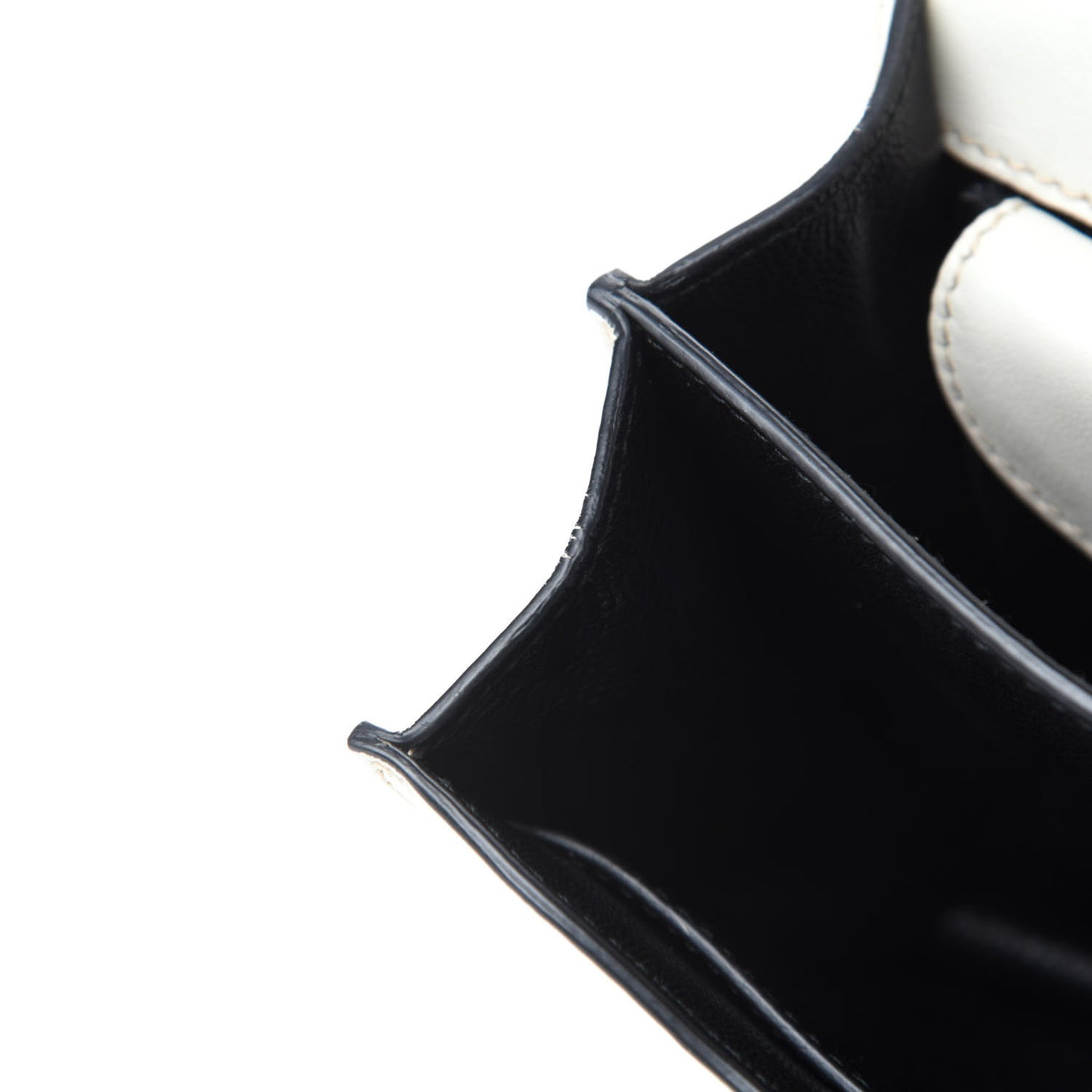 City Calfskin Saffiano Cahier Bag White Black