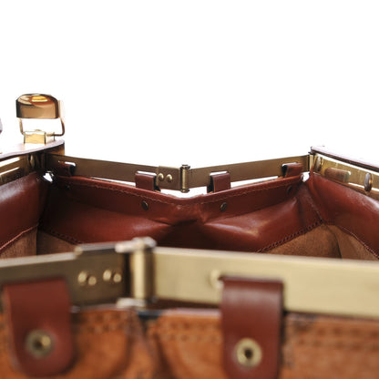 MCM Visetos Top Handle Luggage Cognac 14 of 24