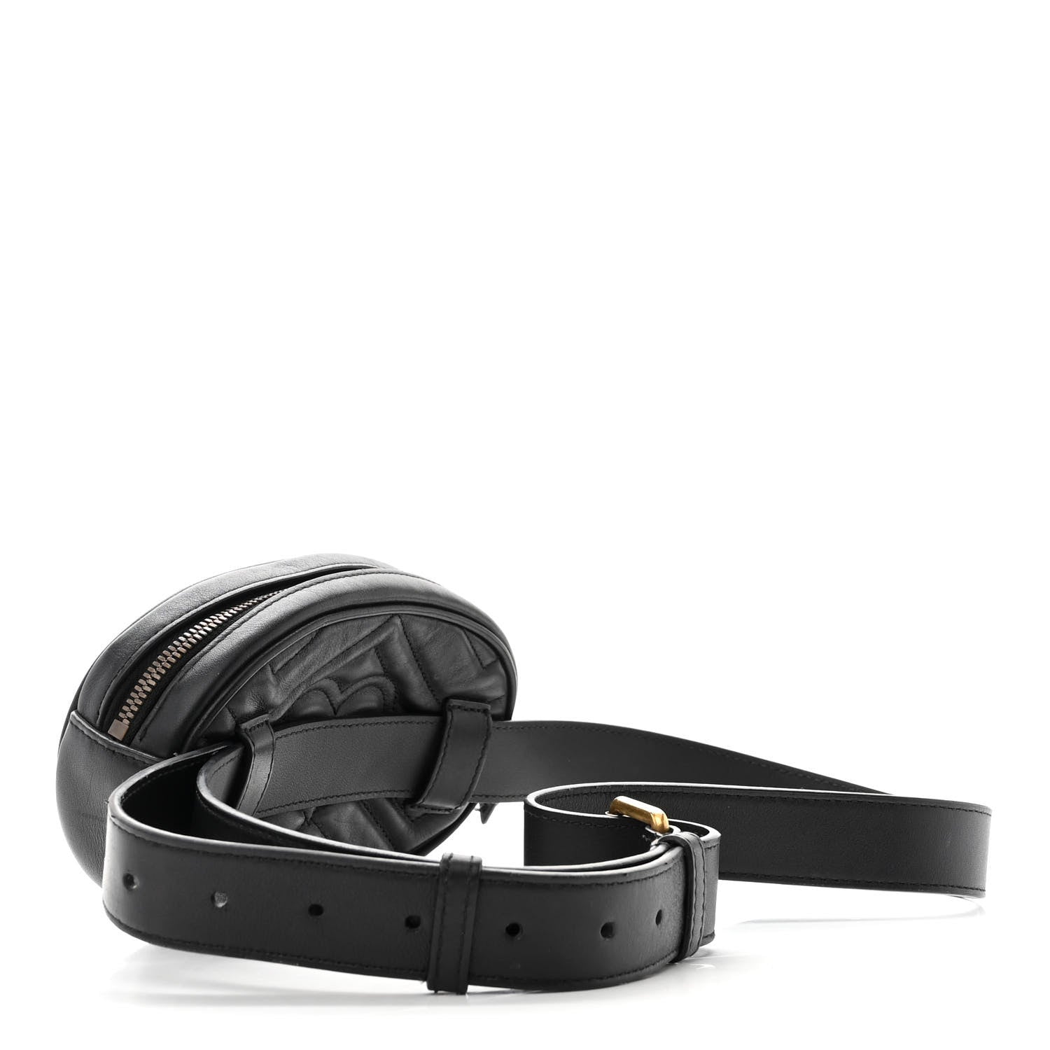 Gucci Calfskin Matelasse GG Marmont Belt Bag 105 42 Black 3 of 14