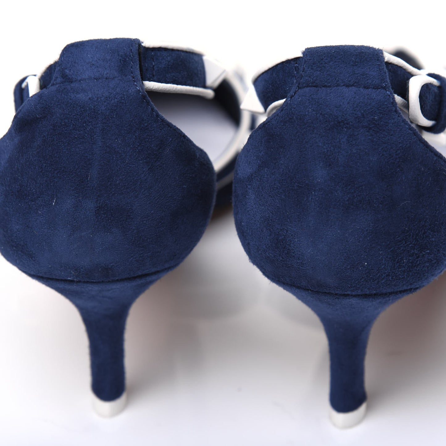 Suede Free Rockstud Cross Strap D'Orsay 55mm Pumps 38.5 Marine Optic White