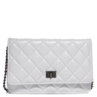 Chanel Aged Calfskin Quilted Reissue Wallet On Chain WOC White 1 of 7