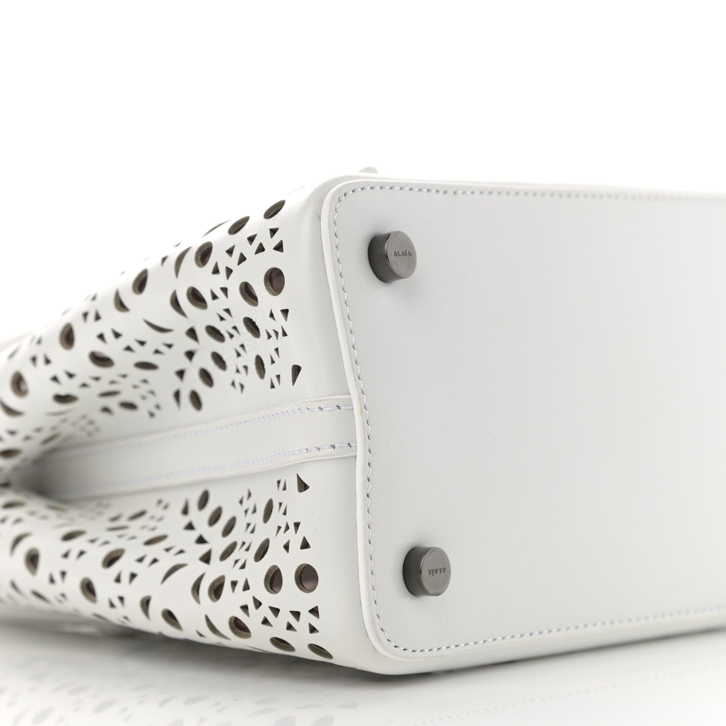 Calfskin Vienne Wave Mina 20 Bag White