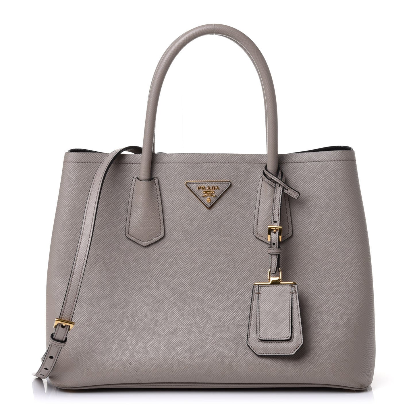 Saffiano Cuir Small Double Bag Pomice
