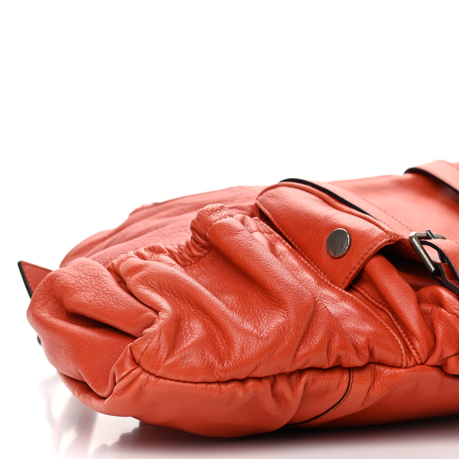 Saint Laurent Chevre Mala Mala Horn Bag Orange 8 of 9