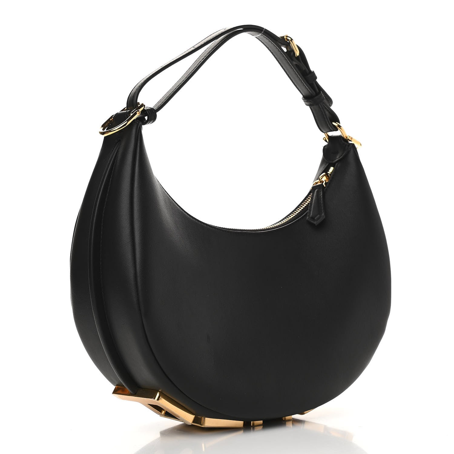 Fendi Vitello Grace Matte Small Fendigraphy Hobo Bag Black 3 of 11