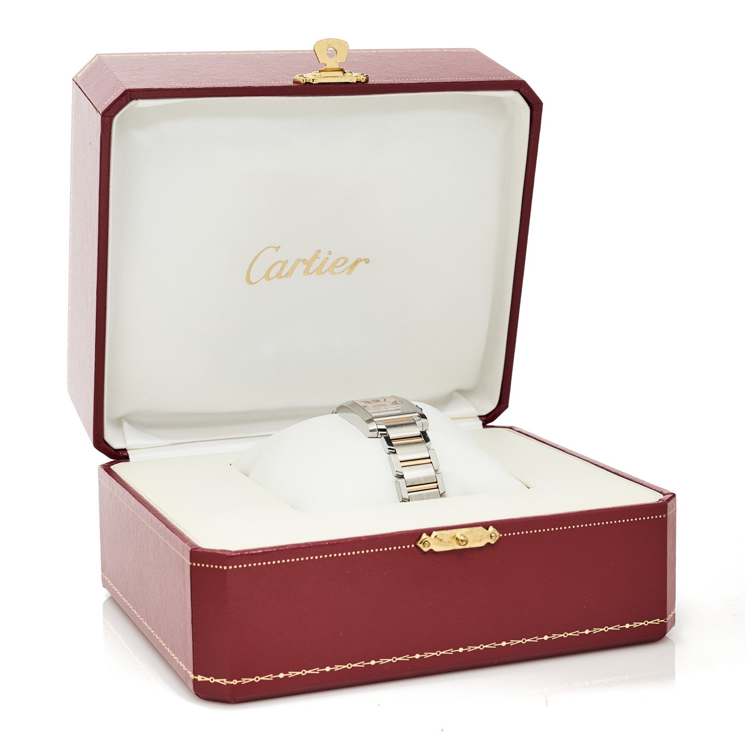 Cartier Stainless Steel 18K Pink Gold Mother of Pearl 20mm Tank Francaise Quartz Watch 5 of 5