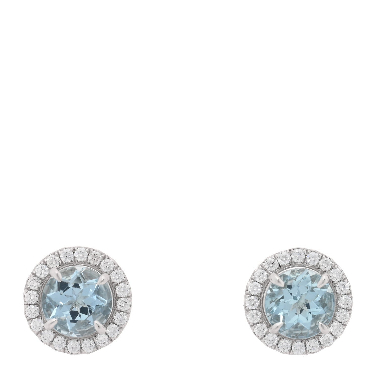 Tiffany Platinum Diamond Aquamarine Soleste Earrings 1 of 5