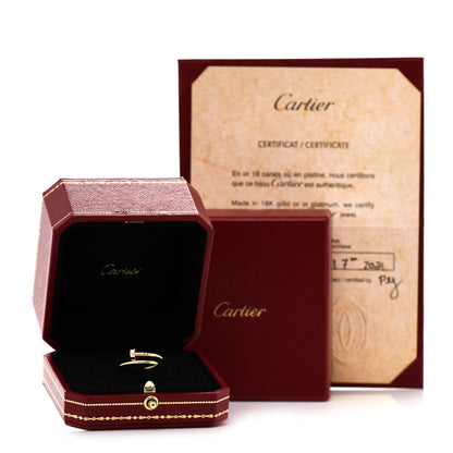 Cartier 18K Yellow Gold Small Juste Un Clou Ring 53 6.25 5 of 5