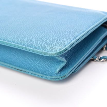 Chanel Caviar Wallet On Chain WOC Turquoise 13 of 16