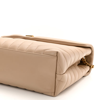 Saint Laurent Calfskin Y Quilted Monogram Medium Loulou Chain Satchel Dark Latte 10 of 10