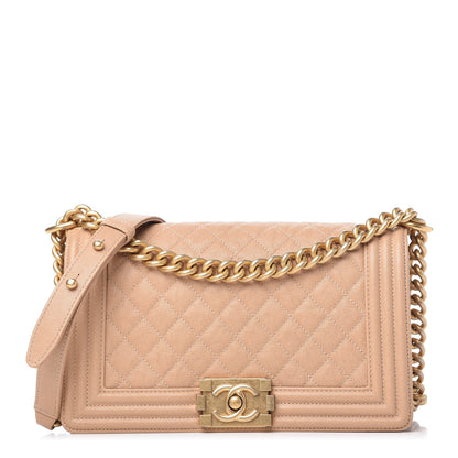 Chanel Caviar Quilted Medium Boy Flap Beige 1 of 10