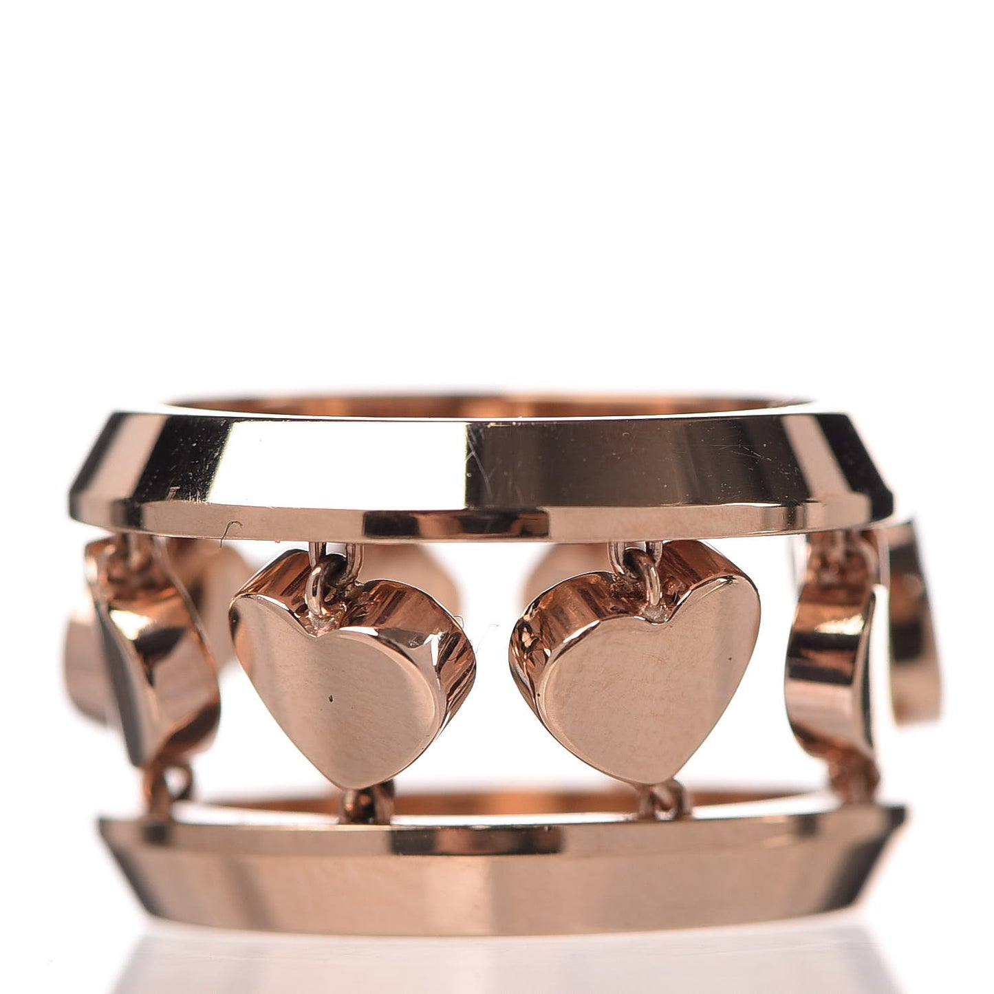 18K Rose Gold Diamond Happy Diamonds Amore Ring 51/5.75