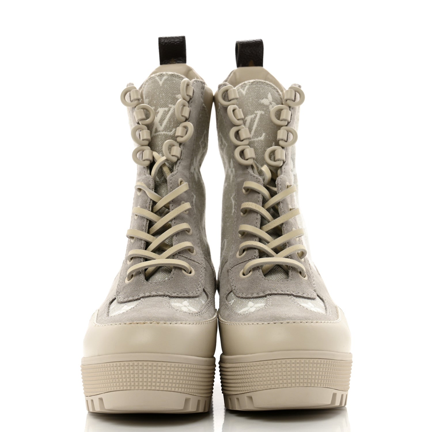 Louis Vuitton Suede Calfskin Laureate Platform Desert Boots 37 Taupe 3 of 11