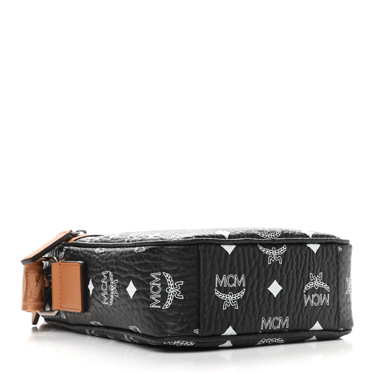 MCM Visetos Camera Crossbody Bag Black Cognac 3 of 8