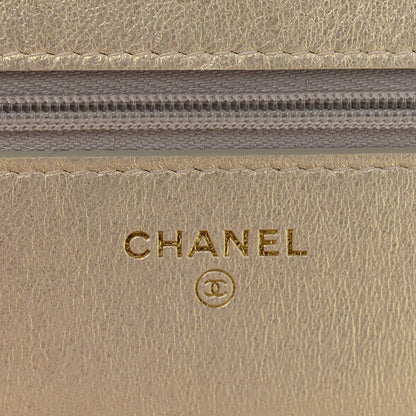 Chanel Iridescent Lambskin Quilted Wallet On Chain WOC Ivory 6 of 14