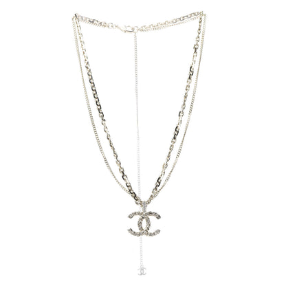 Chanel Crystal CC Multi Strand Chain Necklace Gold 3 of 5