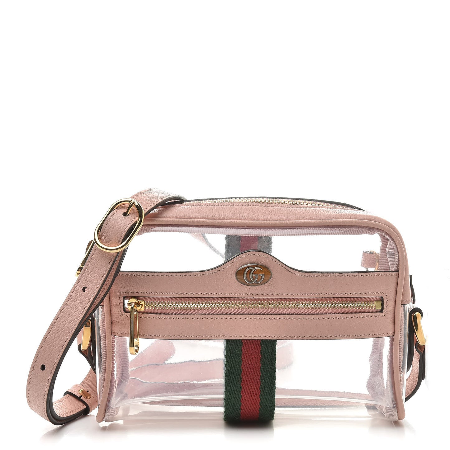 Vinyl Web Mini Ophidia Transparent Shoulder Bag Perfect Pink