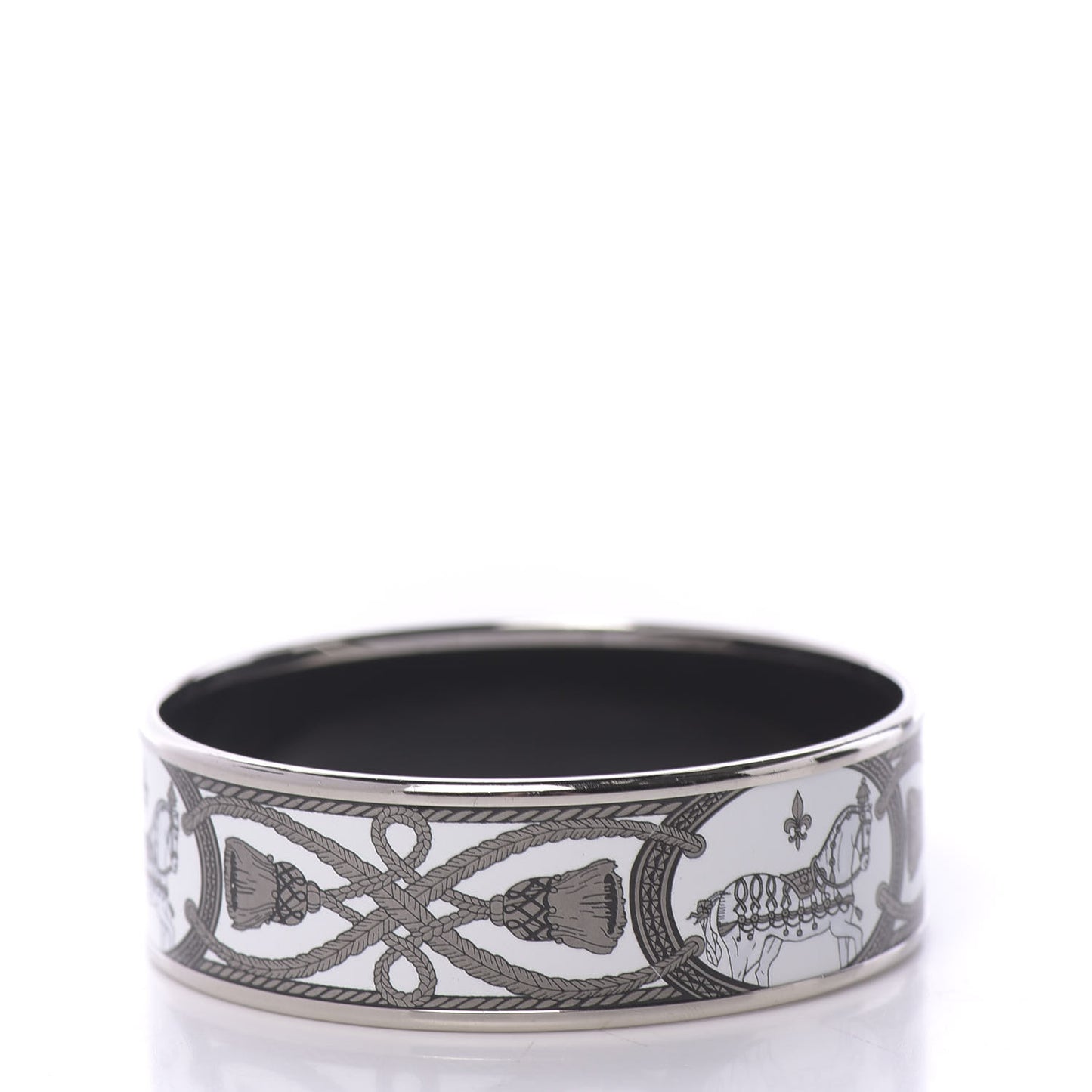 Enamel Printed Wide Grand Apparat Bracelet 62 White
