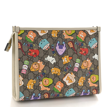 Gucci GG Supreme Monogram Animal Kawaii Cosmetic Case Multi White 3 of 8
