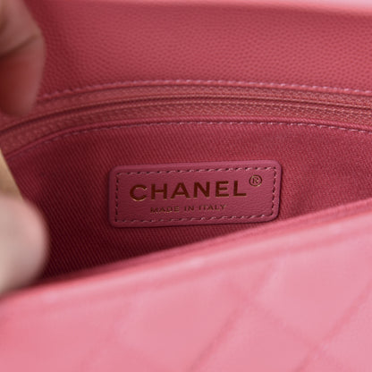 Chanel Caviar Lizard Quilted Mini Coco Handle Flap Pink 7 of 9