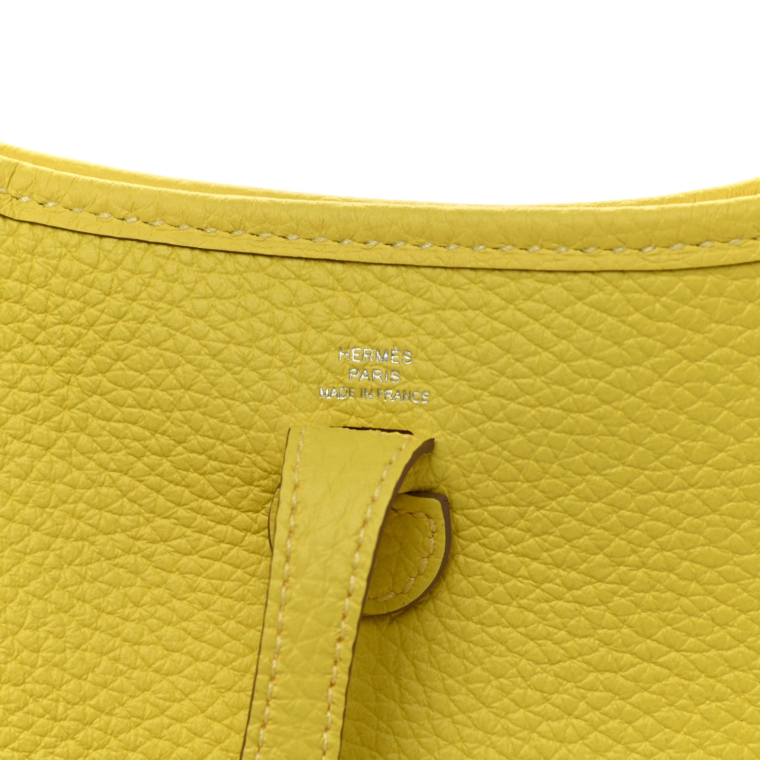 Hermes Taurillon Clemence Evelyne TPM Lime 6 of 9
