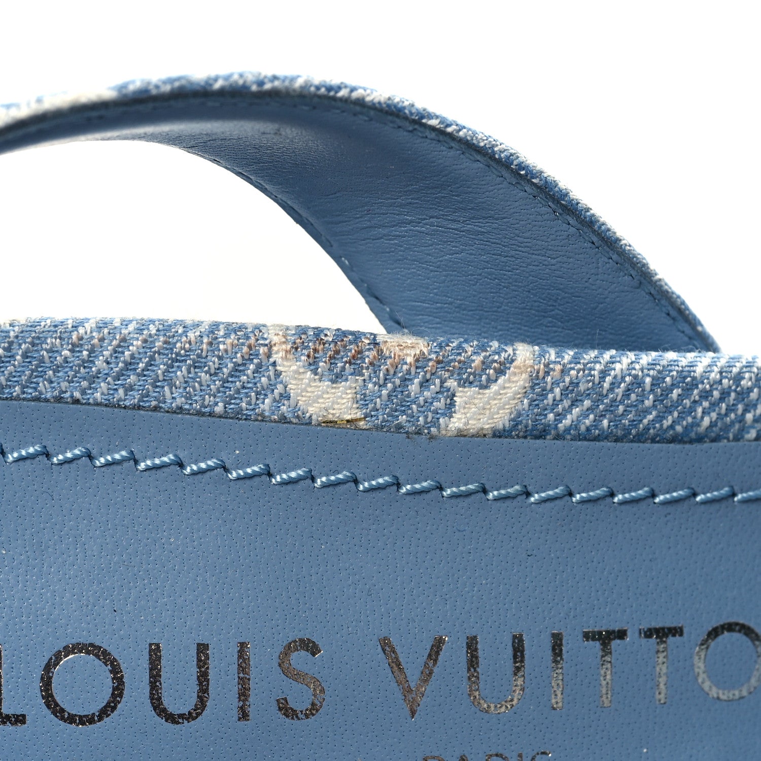 Louis Vuitton Monogram Jacquard Denim Platform Sandals 40 Blue 9 of 9