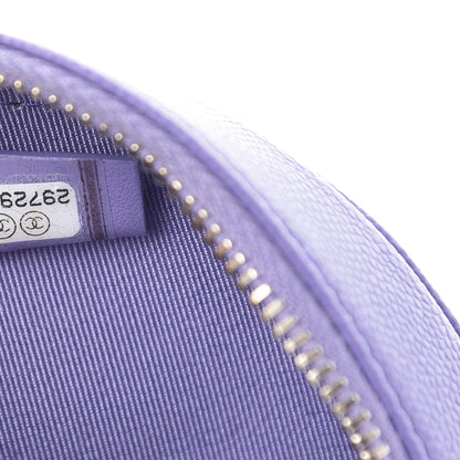 Chanel Caviar Quilted Round Clutch With Chain Purple 7 of 11